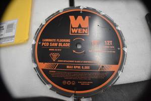 lot 57 image: WEN BL1012 10-Inch 12-Tooth Diamond-Tipped (PCD) Professional Circular Saw Blade for Fiber Cement and Laminate Flooring