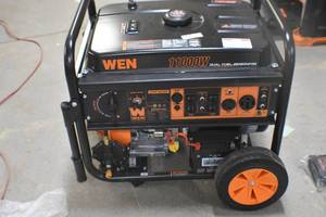lot 78 image: WEN DF1100X 11,000-Watt 120V240V Dual Fuel Portable Generator with Wheel Kit, Electric Start, and CO Watchdog