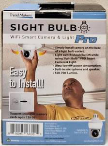 lot 14 image: Sight Bulb Pro   NEW (1) WiFi Smart Camera & Light  650 - 700 Lumen  Microphone &