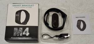 lot 47 image: M4 Smart Bracelet - HD Color Screen  Message View  45 Day Battery Life - Black (View Photos)
