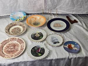 lot 99 image: Nautical-Themed Decorative Plates and Bowls