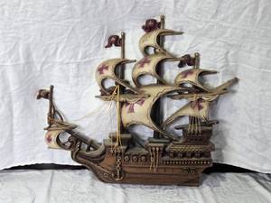 lot 103 image: Decorative Wall Hanging Ship with Sails