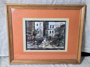 lot 108 image: Framed Original Etching Seaworthy by Lionel Barrymore