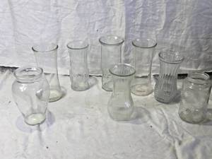 lot 128 image: Clear Glass Vases with Textured Designs