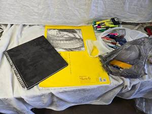 lot 188 image: Assorted Art Supplies with Sketch Pads and Markers - All Used