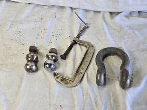 lot 217 image: C Clamp, Clevis, Hitch Balls