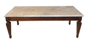 lot 59 image: Vintage Louis XVI Style Marble Top Coffee Table