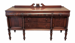 lot 1 image: Gorgeous Vintage Mahogany Burled Wood Sideboard