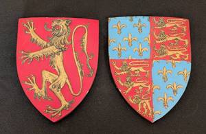 lot 67 image: Pair of Small Ceramic Coat of Arms Plaques by Marcus Designs
