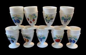 lot 94A image: Gorgeous Vintage Milk Glass Stemware