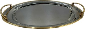 lot 78 image: SILVER OVAL 22 X 13  WITH HANDLES