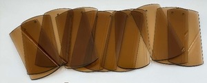 lot 137 image: VINTAGE AMBER BEVELED CHANDELIER GLASS PANE REPLACEMENT