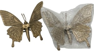 lot 126 image: GOLD PAINTED LARGE BUTTERFLY, HOME DECOR, LOT OF 2