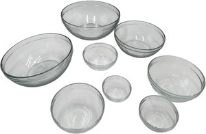 lot 176 image: ANCHOR HOCKING BOWLS, VARIOUS SIZES, BUNDLE OF 8 BOWLS