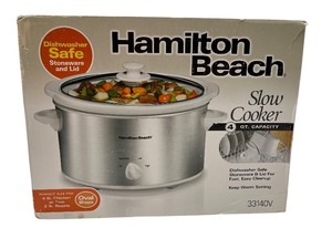 lot 143 image: HAMILTON BEACH 4 QUART SLOW COOKER, BRAND NEW OPENED FOR PHOTOS