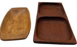 lot 305 image: PHIL CRAFT TEAK WOOD TRAYS