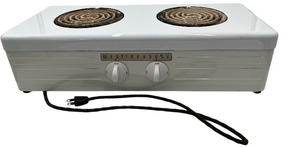 lot 73 image: VINTAGE WESTINGHOUSE 2-BURNER ELECTRIC STOVE