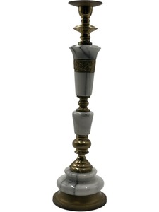 lot 323 image: CANDLESTICK HOLDER WITH WHITE MARBLE BASE