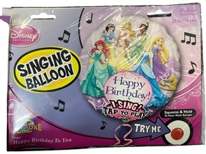 lot 297 image: DISNEY PRINCESS SINGING BALLOON, HAPPY BIRTHDAY TO YOU, BIRTHDAY BALLOON