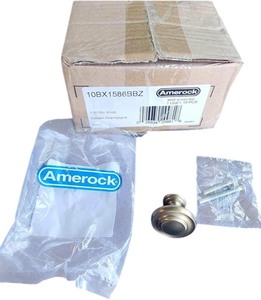 lot 421 image: AMEROCK, MUSHROOM KNOB, GOLDEN CHAMPAGNE, 10PK