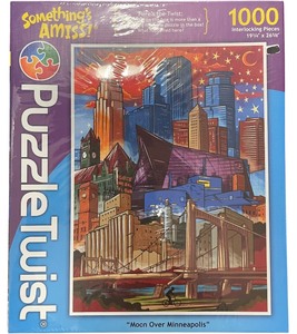 lot 463 image: MOON OVER MINNEAPOLIS- 1000 PIECES-  TWIST PUZZLE