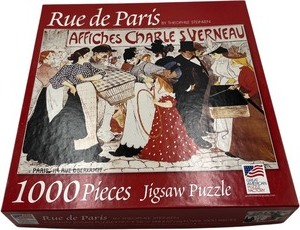 lot 468 image: RUE DE PARIS AFFICHES CHARLES VERNEU VINTAGE PUZZLE 1000 PIECES