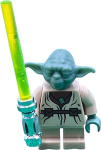 lot 541 image: STAR WARS LEGO YODA MINIFIG with LIGHTSABER