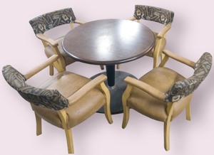 lot 558 image: CAFE TABLE AND 4 CHAIRS