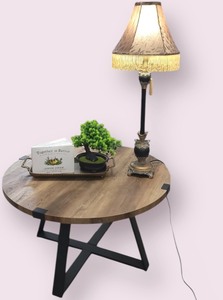 lot 555 image: BUFFET ACCENT TABLE LAMP VICTORIAN RUSTIC FRIZZLED BEAUTIFUL BASE