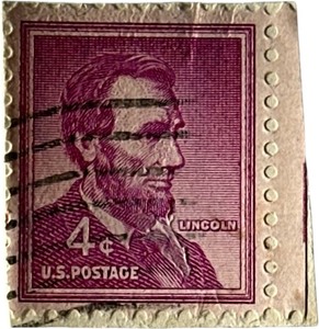 lot 577 image: ABRAHAM LINCOLN 4-CENT U.S. POSTAGE STAMP