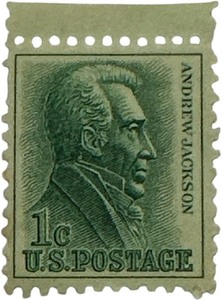 lot 4 image: 1963 ANDREW JACKSON 1 CENT STAMP, UNUSED