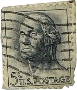 lot 350 image: GEORGE WASHINGTON 5 CENT USED STAMP 1962 UNITED STATES POSTAL STAMPS