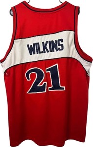 lot 181 image: VINTAGE WILKINS ATLANTA JERSEY #21 SIZE 54