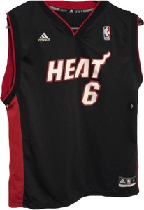 lot 201 image: ADIDAS LEBRON JAMES MIAMI HEAT #6 JERSEY SIZE XL