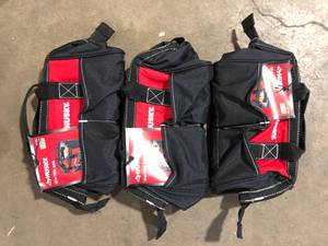 Lot of Husky 12 in 4 Pocket Zippered Tool Bag Customer Returns See Pictures