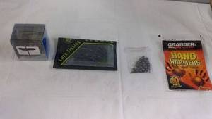 lot 16 image: Fishing Accessories Bundle with Dr. Fish Digital Line Counter, Lure, Weights, and Hand Warmers
