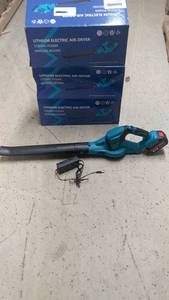 lot 17 image: 3 Lithium Electric Air-Dryer Leaf Blower with Chargers and Batteries AS IS