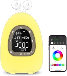 lot 28 image: JAMYOK Sunrise Alarm Clock with RGB Lamp and Wireless Speaker