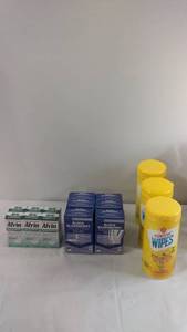 lot 44 image: Set of Afrin Nasal Spray, Black Elderberry Relief, and Disinfectant Wipes