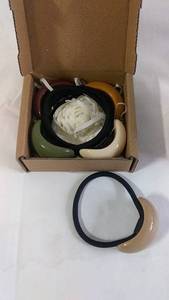 lot 60 image: Set of 6 Hair Ties with Ceramic Beads and Hair Care Products