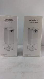 lot 95 image: Set of 2 Automatic Soap Dispensers - 350ml, Battery Operated