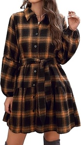 lot 117 image: Womens XL Plaid Flannel Shirt Dress by Blooming Jelly