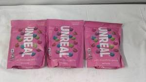 lot 156 image: Set of 3 Bags of Unreal Milk Chocolate Gems 11oz Each