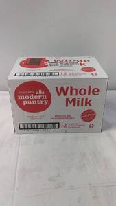 lot 189 image: Case of 12 Marcels Modern Pantry Whole Milk Cartons