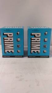 lot 192 image: Set of 2 Prime Blue Raspberry Energy Drink 4-Packs