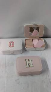 lot 208 image: Set of 2 Monogrammed Jewelry Travel Cases