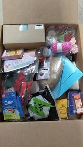 lot 216 image: Assorted Household and Craft Supplies Box