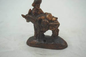 lot 8 image: Brass figure man & horse