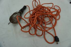 lot 37 image: drop light and orange extension cord-length unknown-all one piece