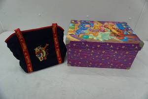 lot 99 image: Winnie the Pooh storage box and bag